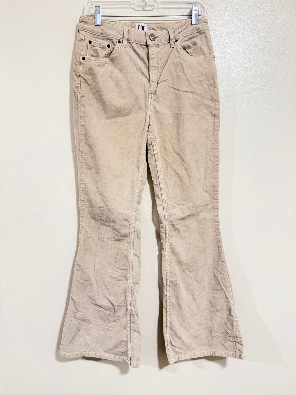 BDG Urban Outfitters Flare Leg Corduroy Pants Womens W31 L32 Beige boho grunge